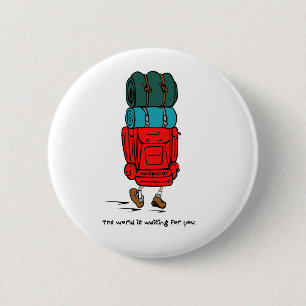 Badge Rond 5 Cm Sac à dos plus grand que le randonneur