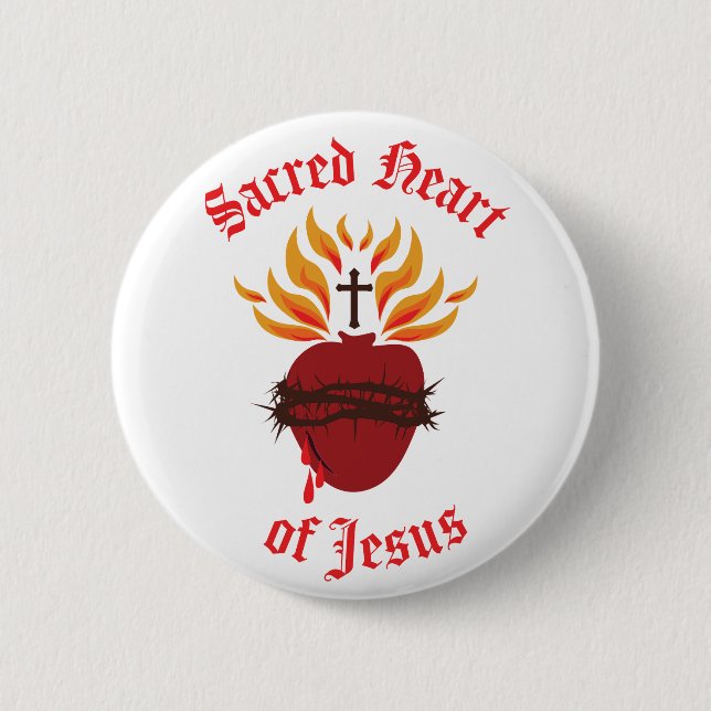 Badge Rond 5 Cm Sacré Coeur de Jésus (Devant)