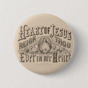 Badge Rond 5 Cm Sacré-Coeur de Jésus