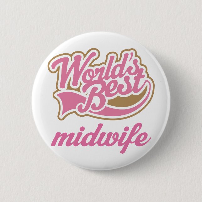 Badge Rond 5 Cm Sage-femme mignonne (Devant)