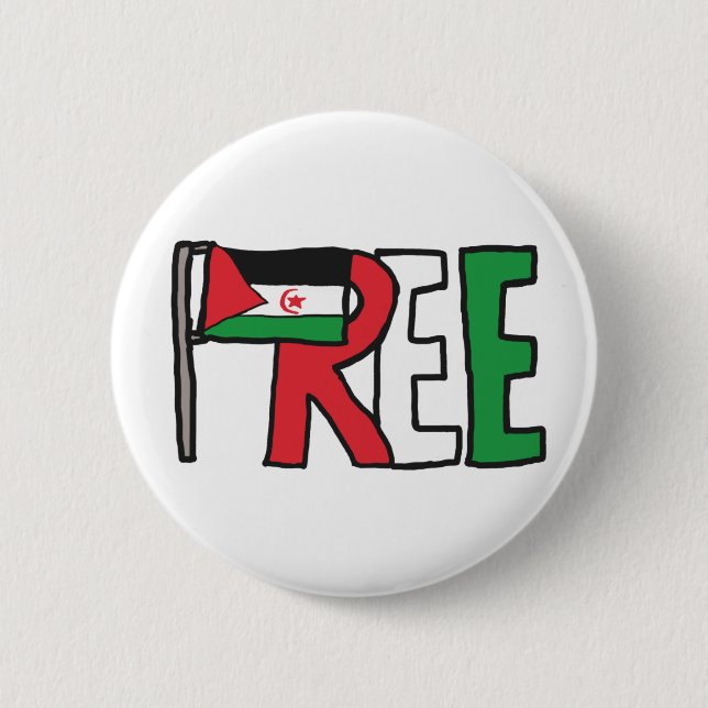 Badge Rond 5 Cm Sahara occidental libre (Devant)