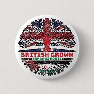 Badge Rond 5 Cm Sahara Occidental Sahraoui Royaume-Uni drapeau des