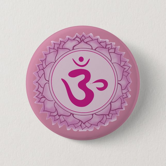 Badge Rond 5 Cm Sahasrara ou couronne chakra Insigne rond (Devant)