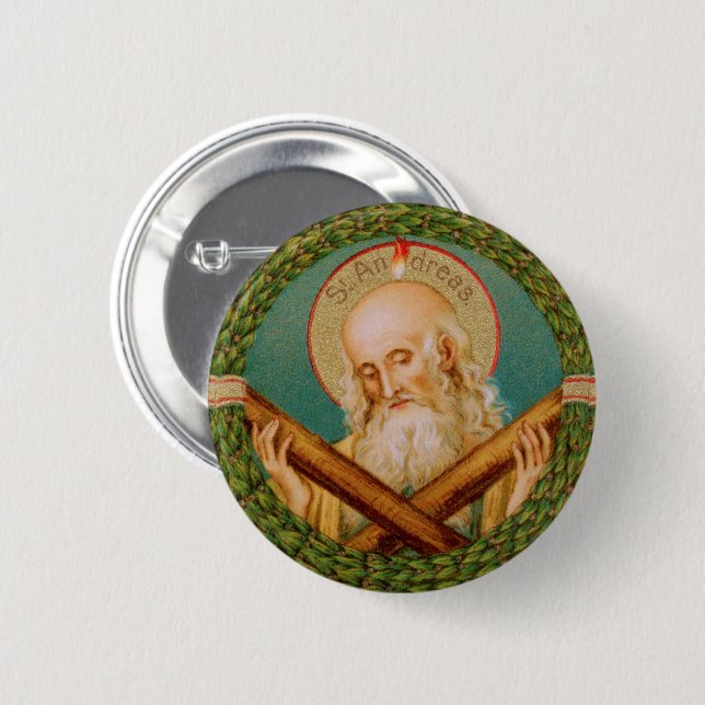 Badge Rond 5 Cm Saint André l'Apôtre (JMAS 02) (Devant & derrière)