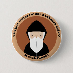 Badge Rond 5 Cm Saint Charbel Makhluf