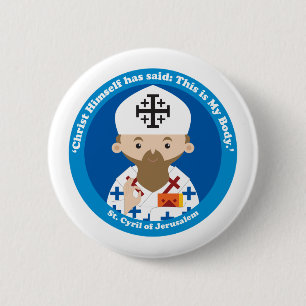 Badge Rond 5 Cm Saint Cyrille de Jérusalem