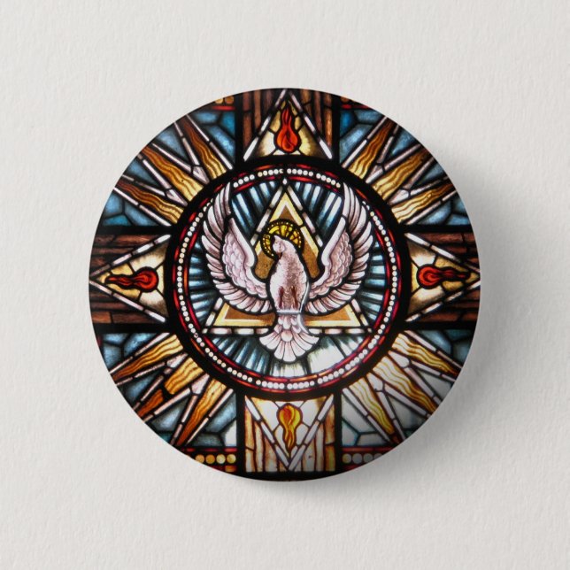 Badge Rond 5 Cm Saint-Esprit vitrail (Devant)