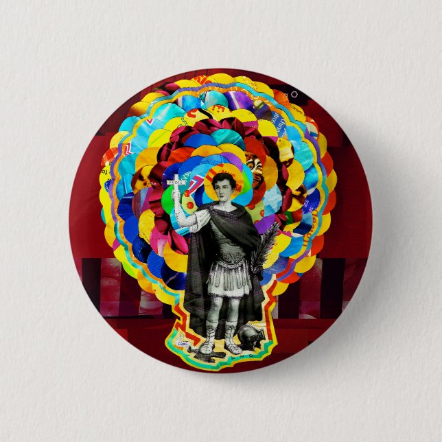 Badge Rond 5 Cm Saint Expedito (Saint Expeditus) (Devant)