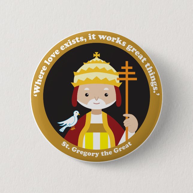 Badge Rond 5 Cm Saint Grégoire le Grand (Devant)