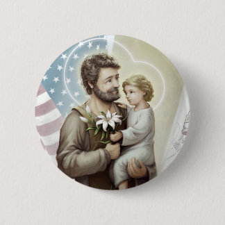 Badge Rond 5 Cm Saint Joseph le Protecteur