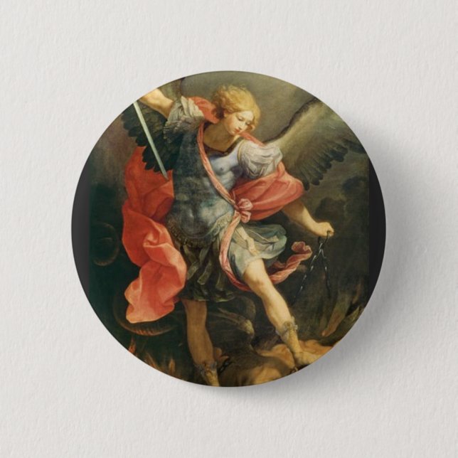 Badge Rond 5 Cm Saint Michel l'Archange (Devant)