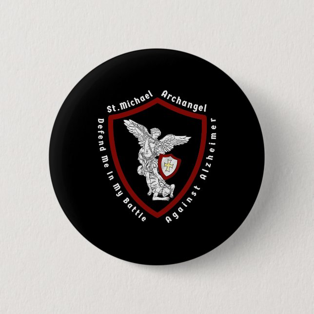 Badge Rond 5 Cm Saint Michel L'Archange M'Aide Contre Heimerhe (Devant)