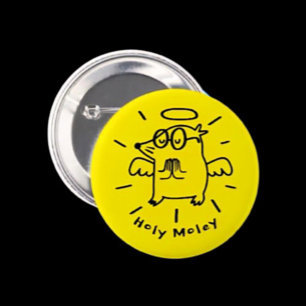 Badge Rond 5 Cm Saint-Moley   Bouton de dessin animé de mole Angel