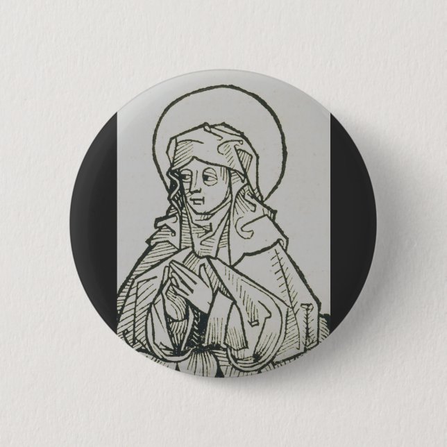 Badge Rond 5 Cm Saint Monica mère de l'Augustin d'Hippo (Devant)