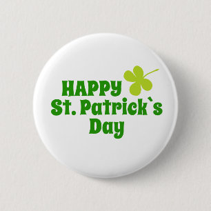 Badge Rond 5 Cm Saint Patrick`s jour Shamrock Vert