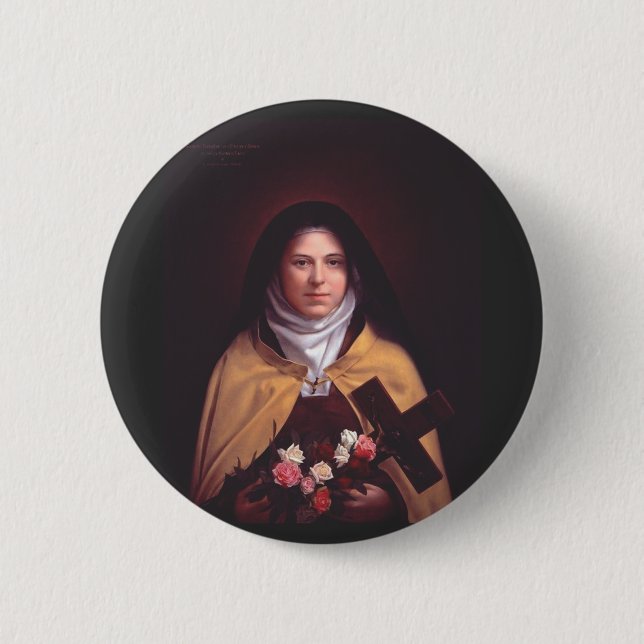 Badge Rond 5 Cm Saint-Thérèse de Lisieux (Devant)