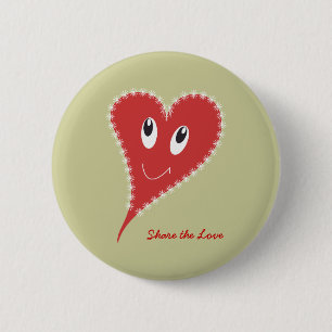Badge Rond 5 Cm Saint-Valentin au cœur souriant
