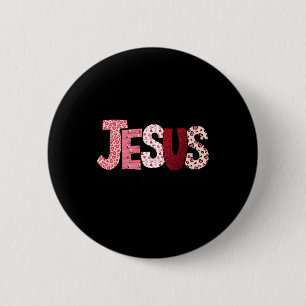 Badge Rond 5 Cm Saint-Valentin chrétien Jésus Saint-Valentin relig