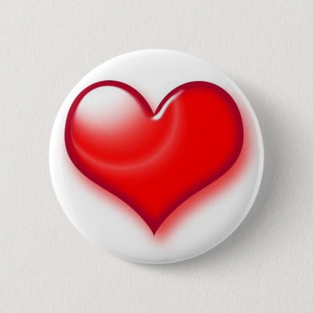 Badge Rond 5 Cm Saint Valentin Coeur rouge (Devant)