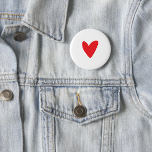Badge Rond 5 Cm Saint Valentin coeur rouge