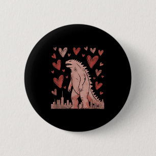 Badge Rond 5 Cm Saint-Valentin cœurs de monstre japonais amoureux