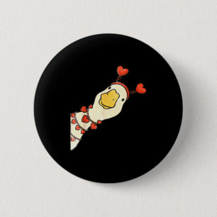 Badge Rond 5 Cm Saint Valentin Drôle Silly Gooses Canard Cœur Amou
