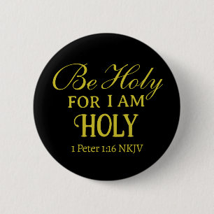 Badge Rond 5 Cm Saint verset de la Bible noir et or simple chrétie
