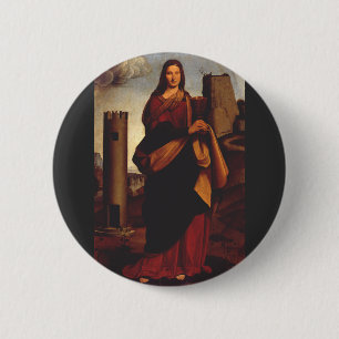 Badge Rond 5 Cm Sainte-Barbe Icône Sacrée Art Graphique