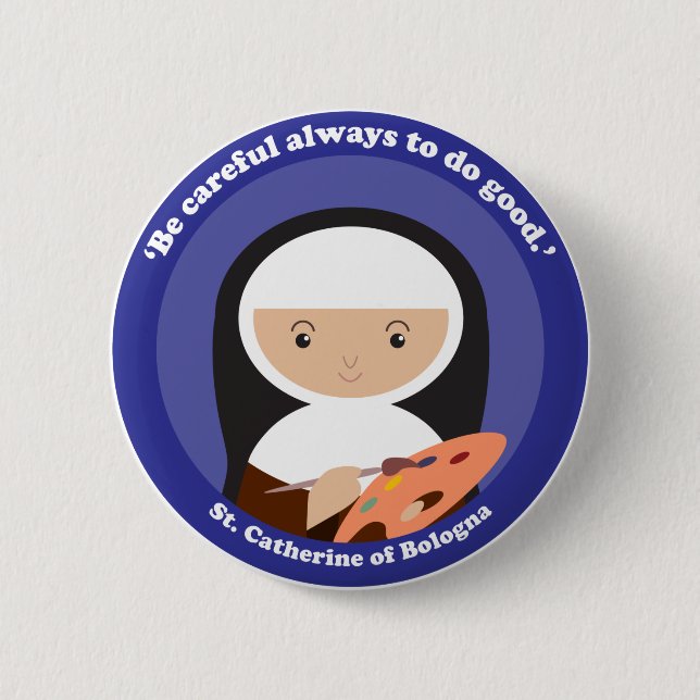 Badge Rond 5 Cm Sainte-Catherine de Bologne (Devant)