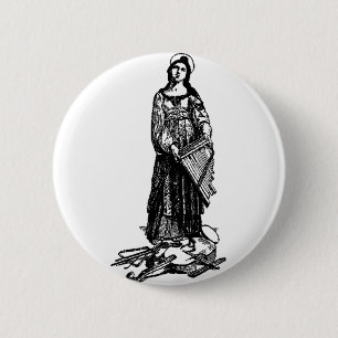 Badge Rond 5 Cm Sainte Cécile avec violon de Raphaël