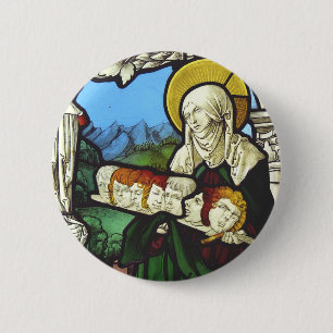 Badge Rond 5 Cm Sainte Félicité et les têtes de ses sept fils