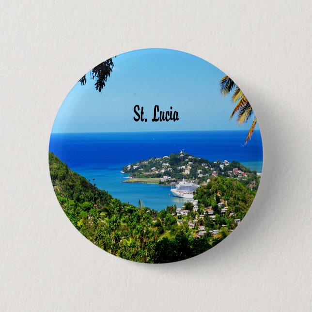 Badge Rond 5 Cm Sainte-Lucie (Devant)
