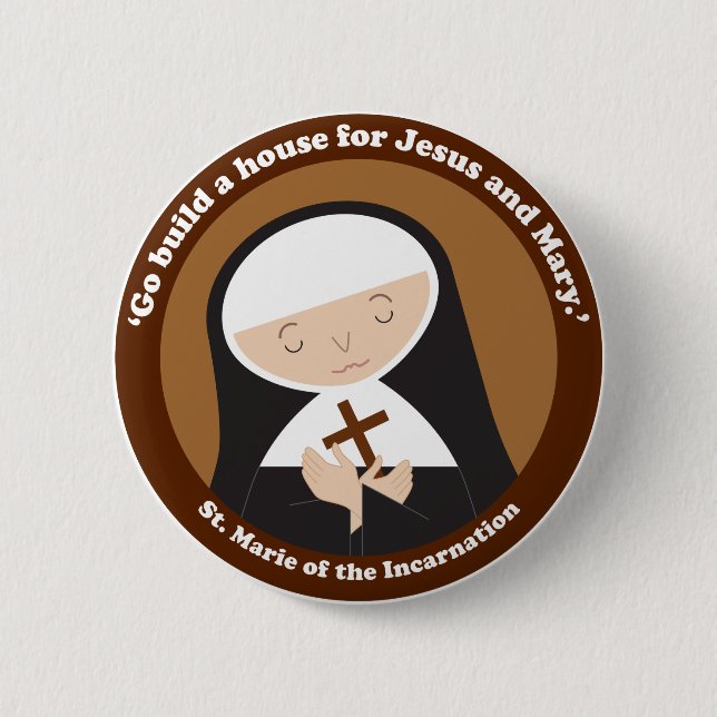 Badge Rond 5 Cm Sainte-Marie de l'Incarnation (Devant)
