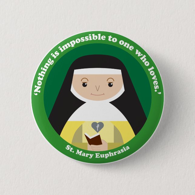 Badge Rond 5 Cm Sainte Marie Euphrasia (Devant)