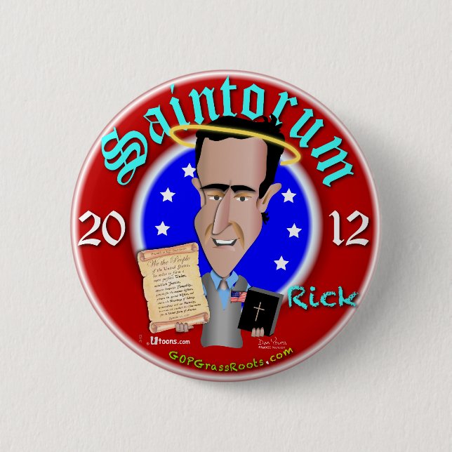 Badge Rond 5 Cm Saintorum remporte le gros (Devant)