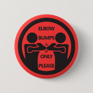 Badge Rond 5 Cm Saison de grippe Hygiène "Coude Sauts Seulement"