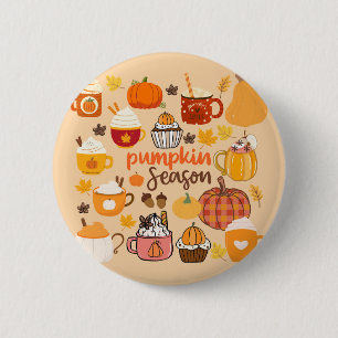 Badge Rond 5 Cm Saison de la citrouille épicée