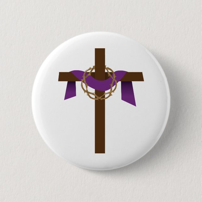 Badge Rond 5 Cm Saison De La Croix Du Carême (Devant)