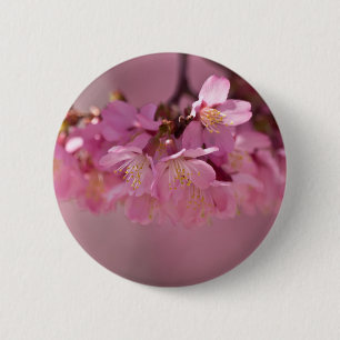 Badge Rond 5 Cm Sakura Cherry Blossoms Delicate Pink Bouquet