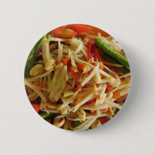 Badge Rond 5 Cm Salade de Papaya épicé [Som Tam] ... Thai Lao Food