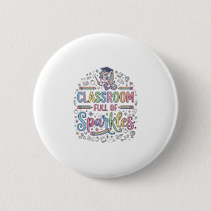 Badge Rond 5 Cm Salle de classe licorne pleine de paillettes Merch