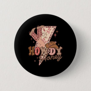 Badge Rond 5 Cm Salut Chérie Saint-Valentin Western Country Rétro