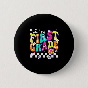 Badge Rond 5 Cm Salut Première Année Premier Jour De L'École Pour
