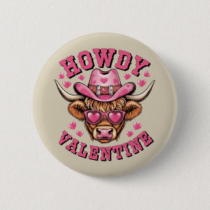 Badge Rond 5 Cm Salut Saint-Valentin Vache Coquette Amour de la Sa
