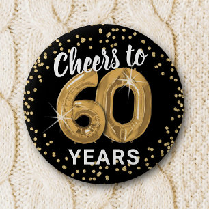 Badge Rond 5 Cm Salutations à 60 ans 60e anniversaire