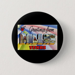 Badge Rond 5 Cm Salutations de Dallas le Texas