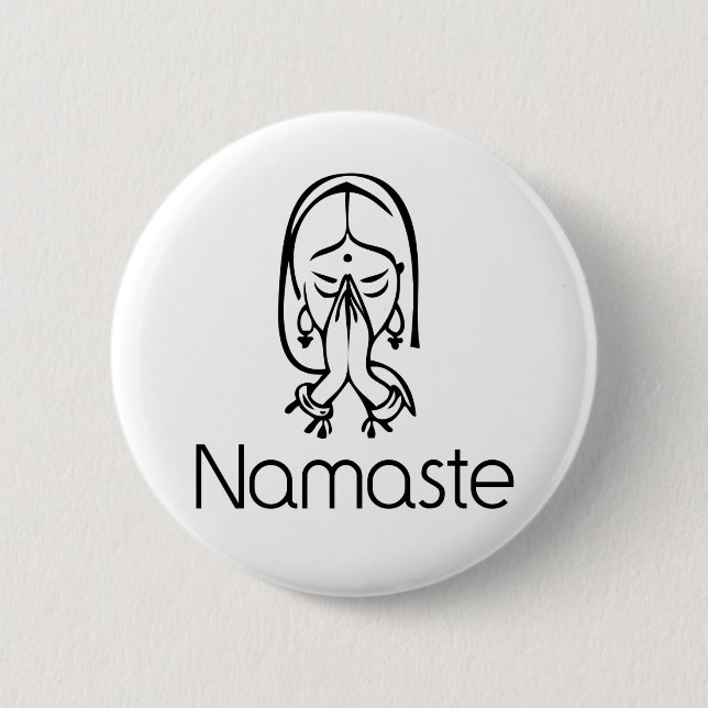 Badge Rond 5 Cm Salutations - Namaste (Devant)