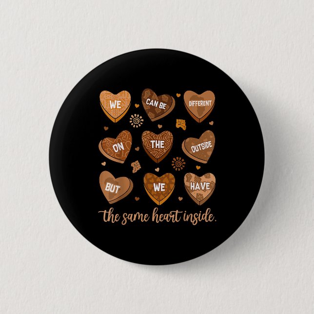 Badge Rond 5 Cm Same Heart Mois de l'histoire des Noirs Afro-Améri (Devant)