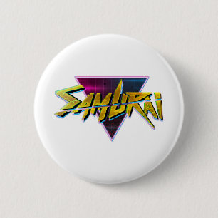 Badge Rond 5 Cm Samouraïs de Cyberpunk