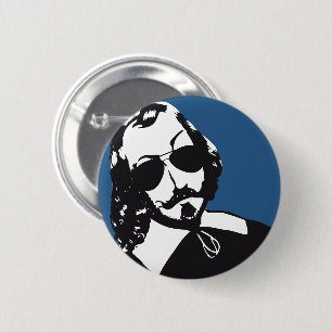 Badge Rond 5 Cm Samuel de Champlain Hipster lunettes futur Québec